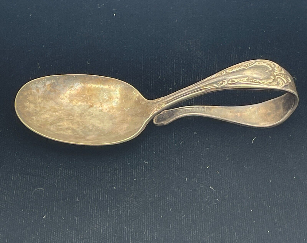 Vintage Curved Handle Baby Spoon Wm Rogers Oneida 19.47 Grams Silver Plated